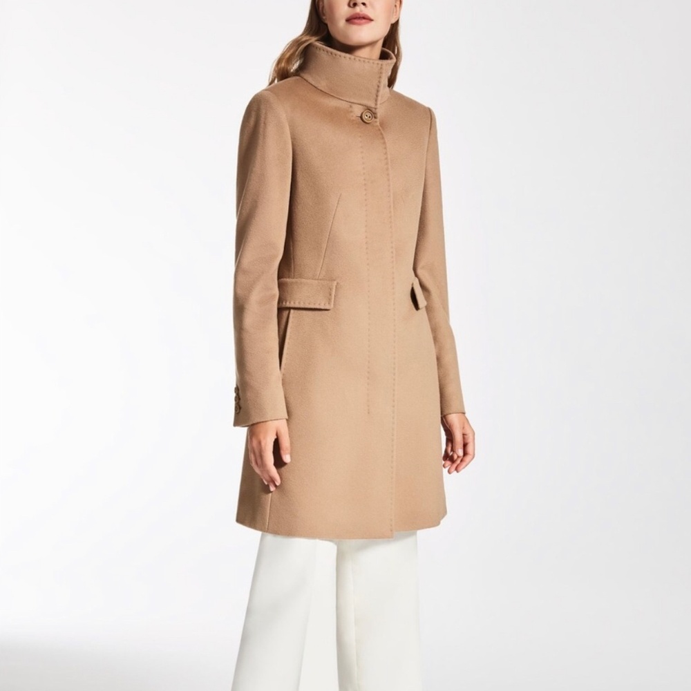 Max Mara Camel Agnese Wool Short Coat
